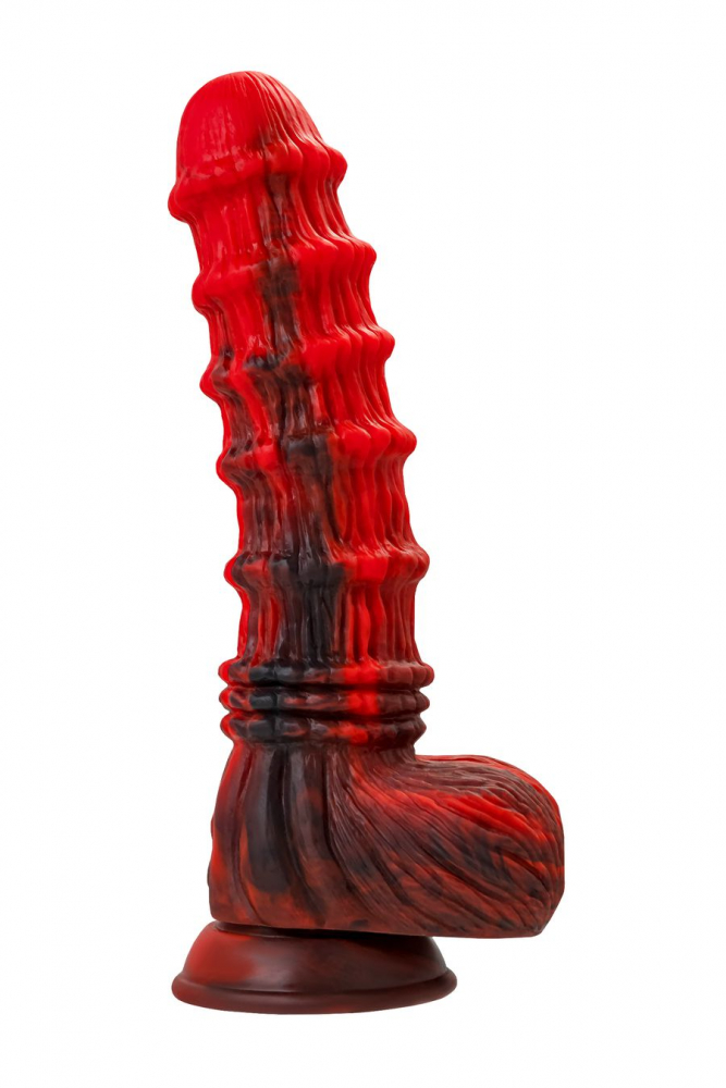 Вибратор на присоске "Monster Tops" мега мощный, красный 